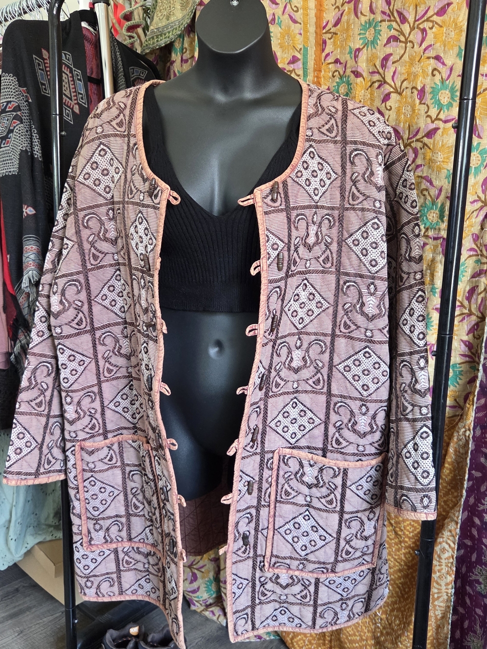 Reversible Heavy Kantha Style Quilted Coat By Jublie